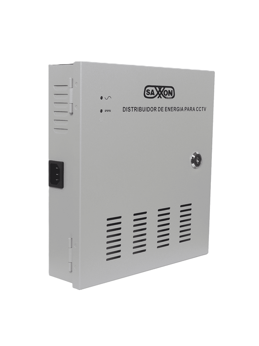 Fuente De Poder Saxxon 12v Cd/ 30 Amperes/ Distribuidor Para 18 Camaras/ 1.65 Amperes Por Canal/ce/ Fcc/ Certificacion Ul