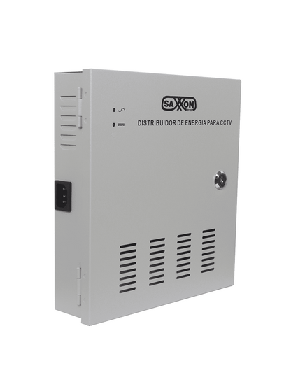 Fuente De Poder Saxxon 12v Cd/ 30 Amperes/ Distribuidor Para 18 Camaras/ 1.65 Amperes Por Canal/ce/ Fcc/ Certificacion Ul