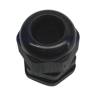 Conector Plástico Negro Tipo Glándula para Rosca NPT 3/4"