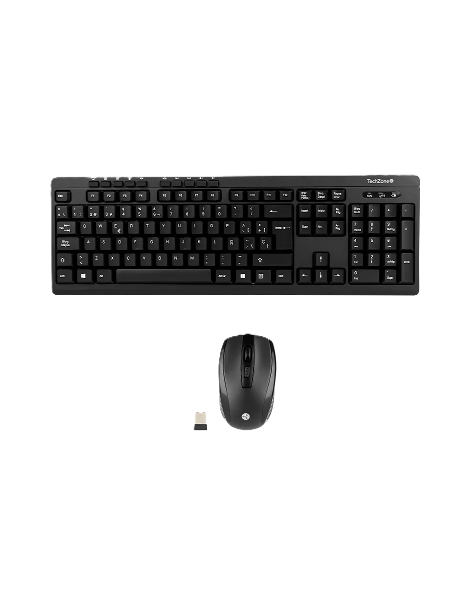 Teclado/mouse Techzone Tz16comb01-ina Inalambrico Usb 2.4ghz Negro