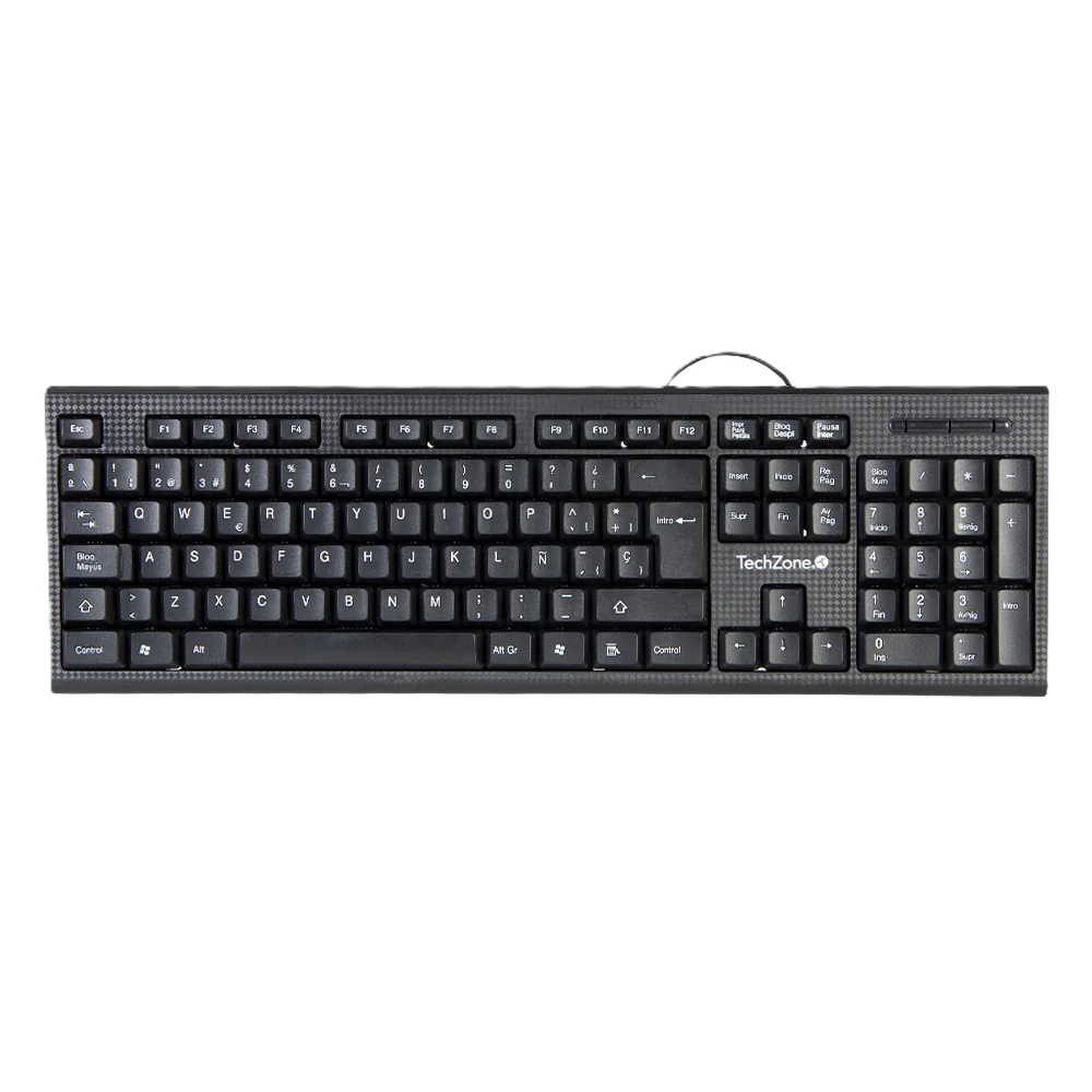 Teclado Techzone Tz16tec01-ala Alambrico Standard Usb Ergonomico Negro