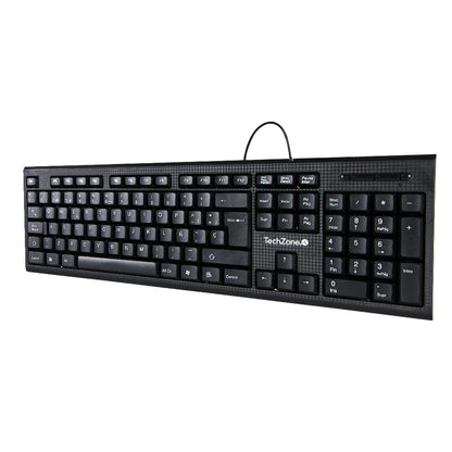 Teclado Techzone Tz16tec01-ala Alambrico Standard Usb Ergonomico Negro