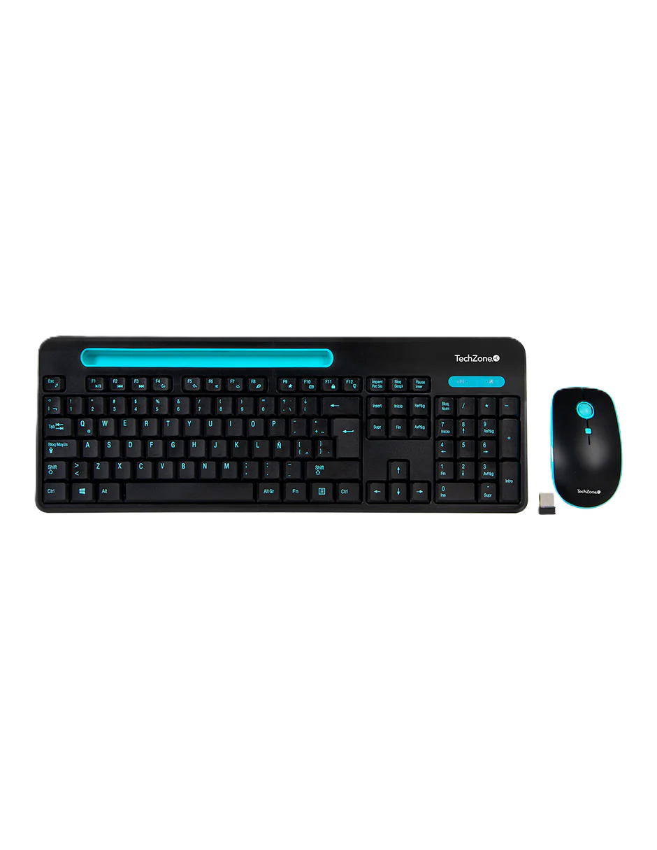 Teclado/mouse Techzone Tz20comb02-ina Inalambrico Ranura Soporte Azul
