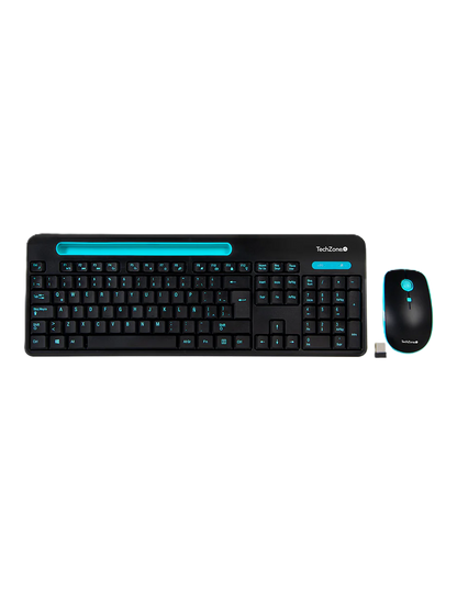 Teclado/mouse Techzone Tz20comb02-ina Inalambrico Ranura Soporte Azul