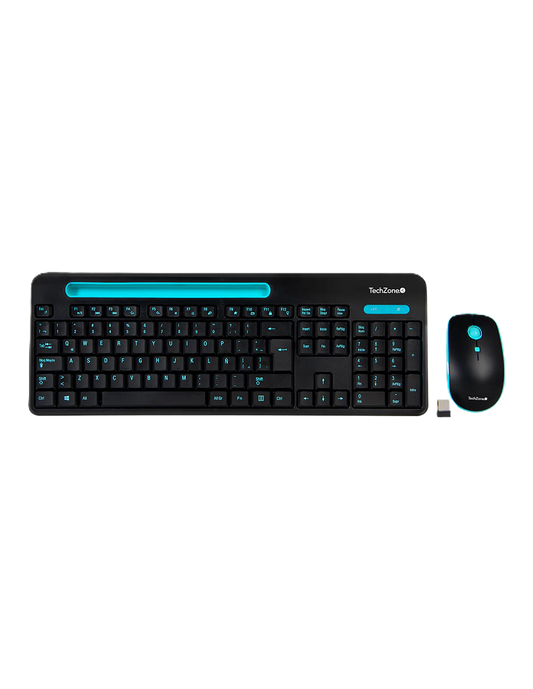 Teclado/mouse Techzone Tz20comb02-ina Inalambrico Ranura Soporte Azul