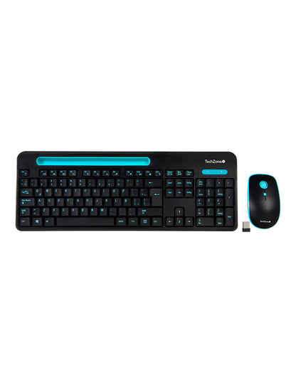Teclado/mouse Techzone Tz20comb02-ina Inalambrico Ranura Soporte Azul
