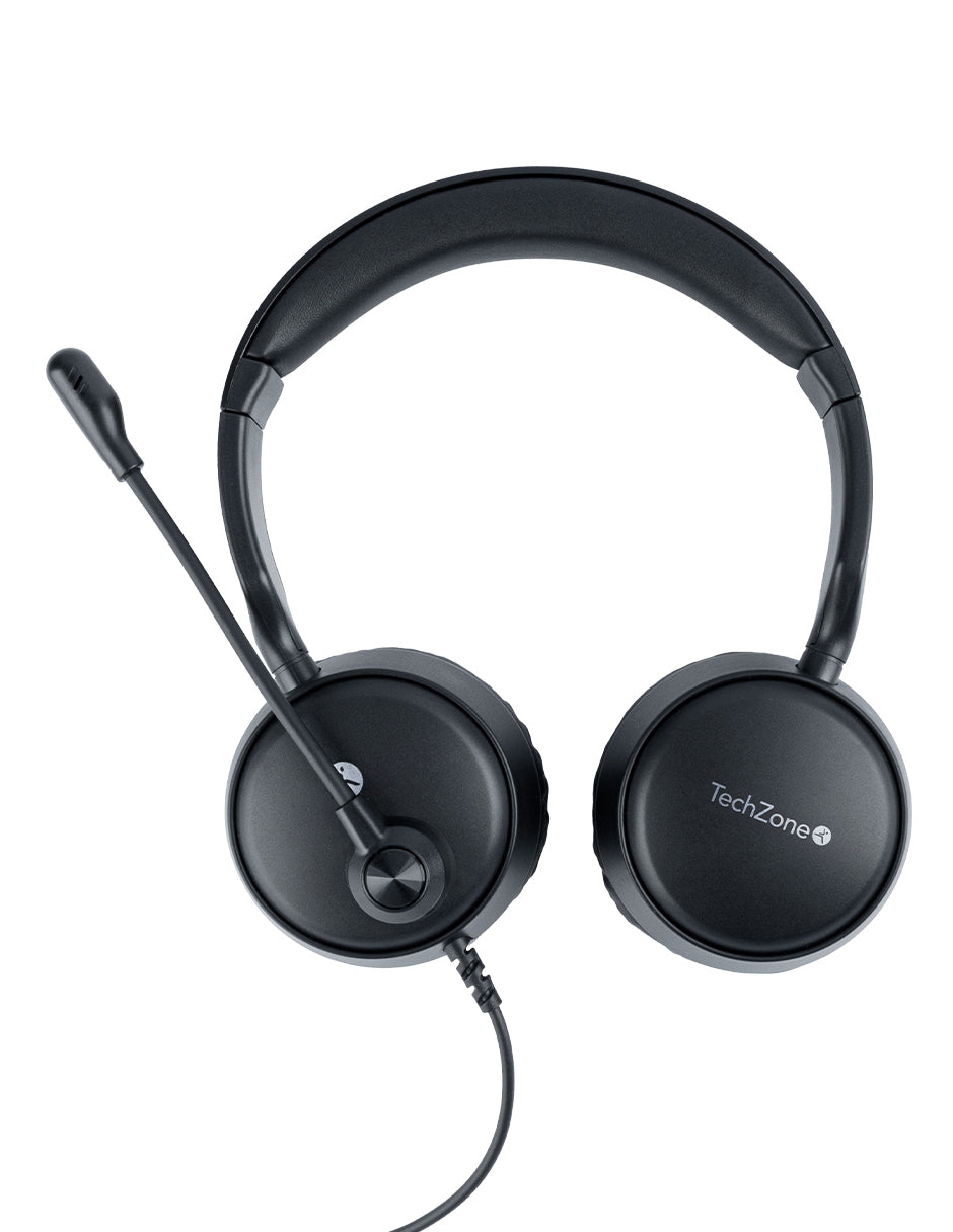 Diadema Techzone Tzacdii02 Alambrica Usb Sonido Estereo Manos Libres Negro