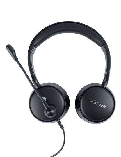 Diadema Techzone Tzacdii02 Alambrica Usb Sonido Estereo Manos Libres Negro