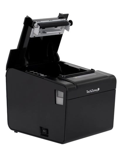 Miniprinter Techzone Tzbe102, Termica, 80 Mm,vel 250 Mm/s, 203 Dpi, Usb, Serial, Rj45, Rj11, Corte Automatico, 1 AÑo De Garantia