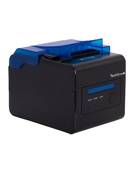 Miniprinter Techzone Tzbe302e, Termica, 80 Mm, Vel 300 Mm/s, 203 Dpi, Usb, Serial, Rj45, Rj11, Cortador Automatico, 1 AÑo De Garantia