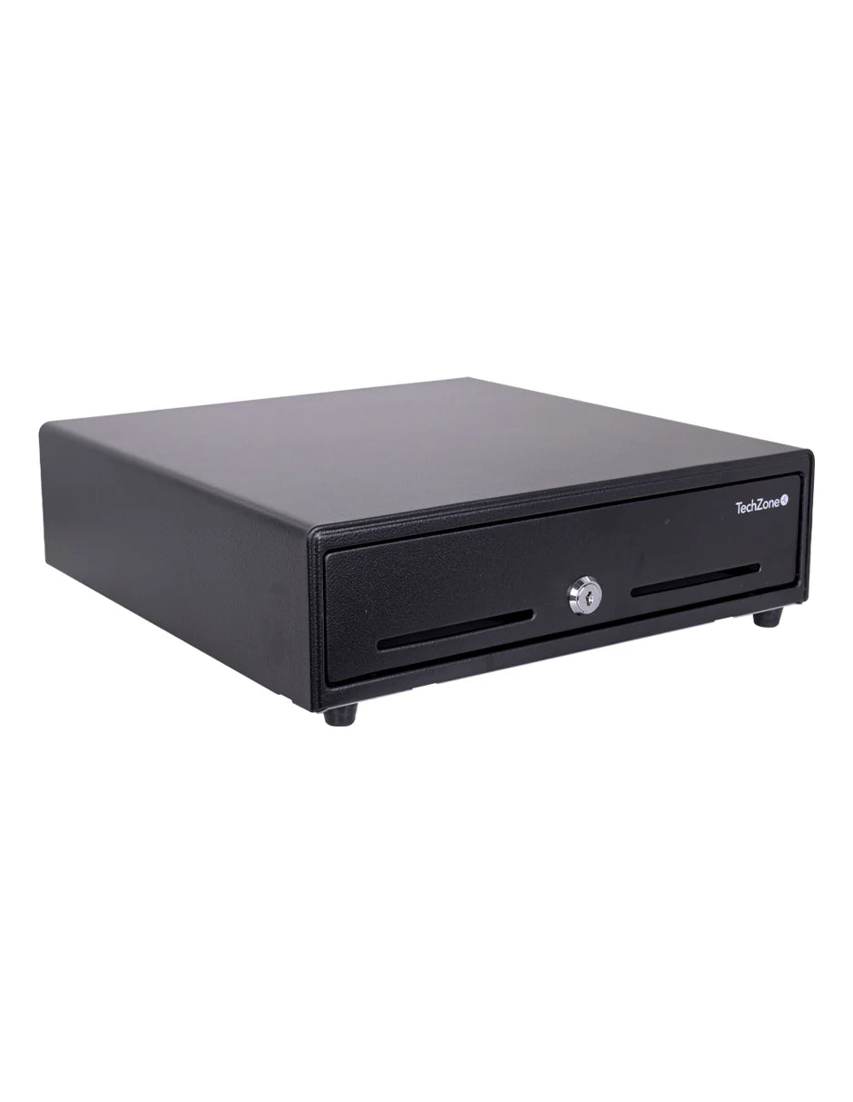 Cajon De Dinero Techzone  Tzbe4b8m90, Compartimento, 4 Billetes, 8 Monedas, Removible, Negro