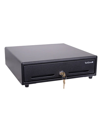 Cajon De Dinero Techzone  Tzbe4b8m90, Compartimento, 4 Billetes, 8 Monedas, Removible, Negro