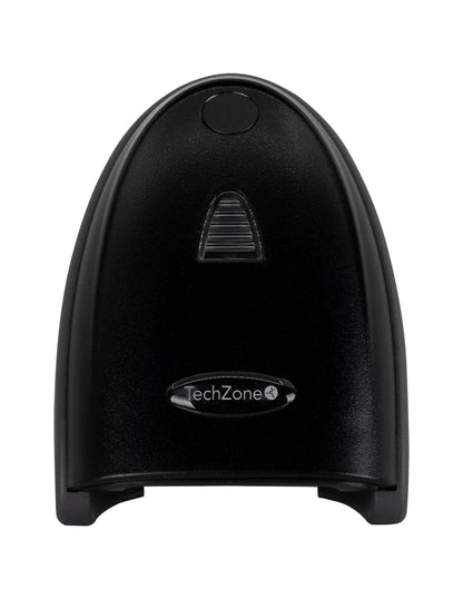 Lector Codigo De Barras Techzone Tzbesc3, Negro, Led Bidireccional, Usb, 1d, Alcance 27 Cm, 100 Lecturas Por Segundo, Base Ajustable Y Removible