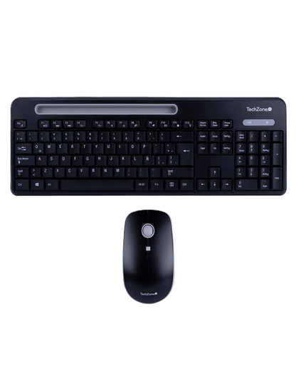 Teclado/mouse Techzone Tzcombina06 Inalambrico Ranura Soporte Gris
