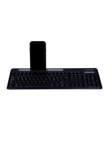 Teclado/mouse Techzone Tzcombina06 Inalambrico Ranura Soporte Gris