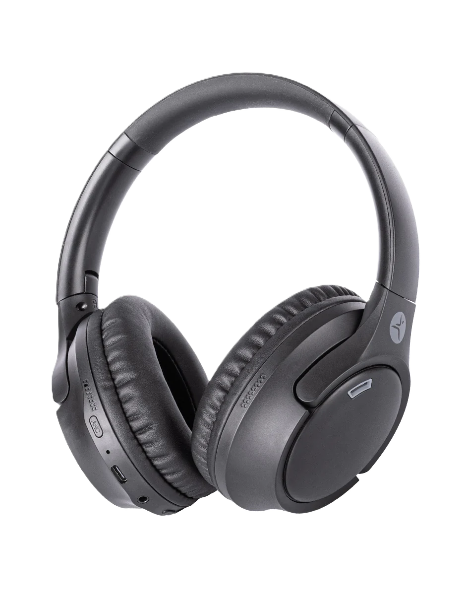 Diademas Anc Techzone Tzdj02 Cancelacion De Ruido Bluetooth 5.3 Microfono Integrado Color Negro