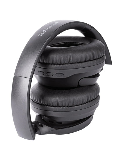 Diademas Anc Techzone Tzdj02 Cancelacion De Ruido Bluetooth 5.3 Microfono Integrado Color Negro