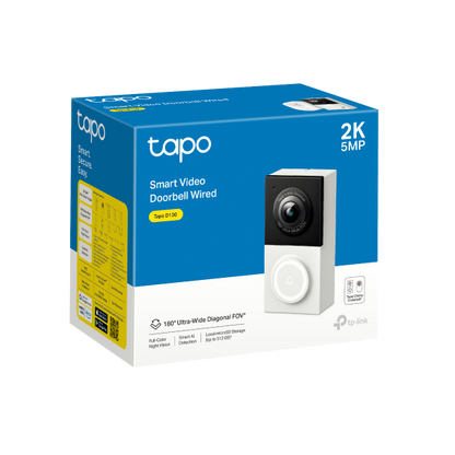 Video Portero Tp-link Tapo D130 2k 5mp Full Color Vision Nocturna 180 Ia Ip65 Ranura Para Microsd Deteccion Persona / Mascota / Vehiculo