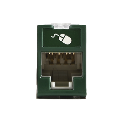 Jack Ultramax Cat6a, Utp, Montaje Híbrido En Placa De Pared (plano Y Angulado), Color Verde, Punch Down