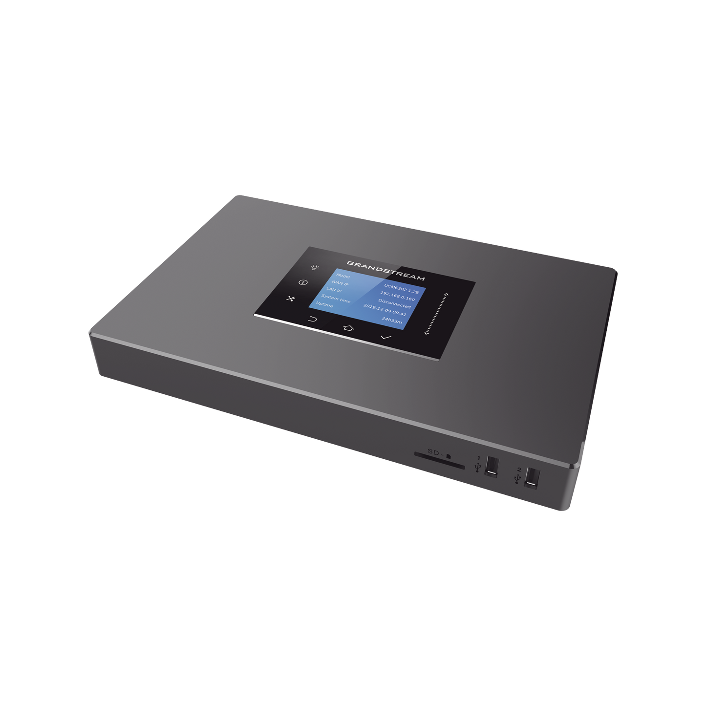 Conmutador Ip Grandstream Ucm6302a/ 2 Fxo 2 Fxs 500 Extensiones Sip 75 Llamadas Simultaneas Ruteador 3 Puertos Gigabit Montaje En Pared Y Escritorio Compatible Con Gdms Remote Connet