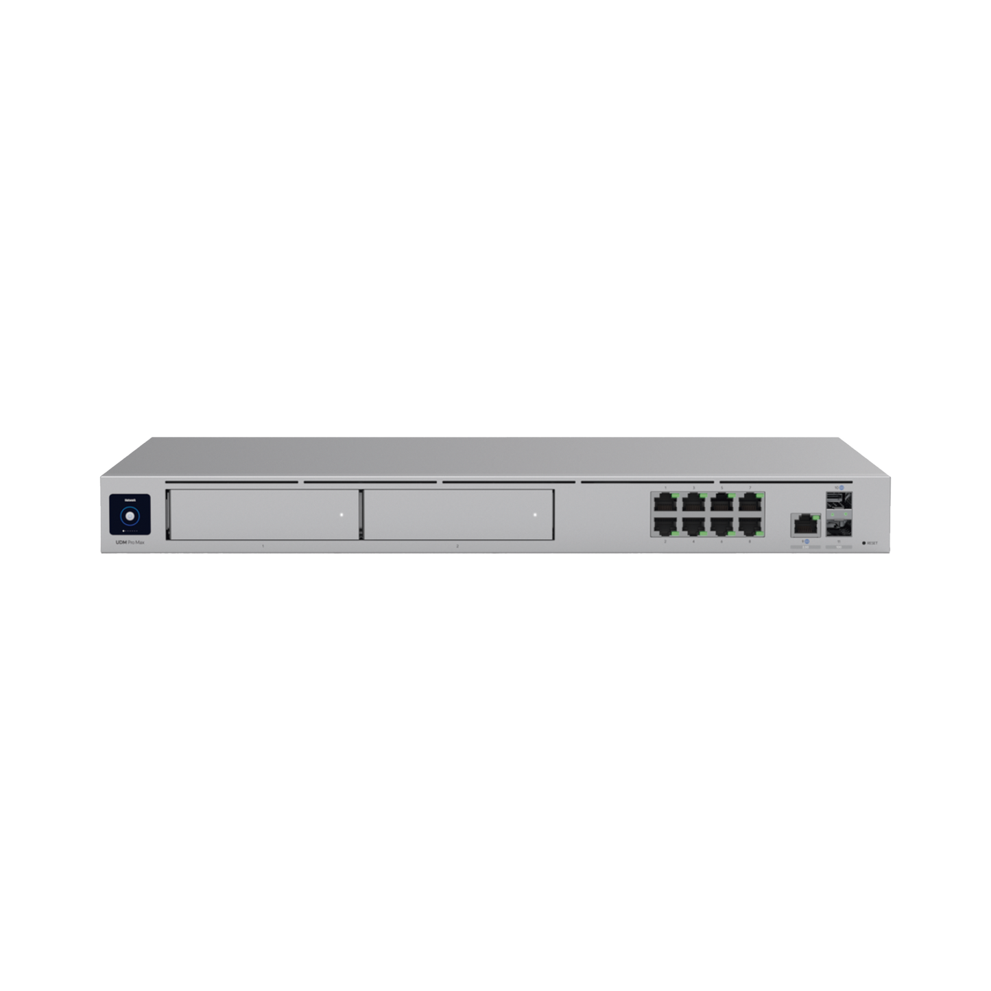 UniFi Cloud Gateway: Dream Machine PRO MAX. Administra hasta 150 dispositivos UniFi y 2000 clientes/todas las aplicaciones UniFi/5 Gbps de ruteo con IDS/IPS, 2 bahías 3.5", 128 Gbps SSD internos, Fail Over, balanceo de cargas, VPN