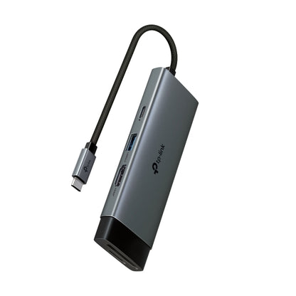 Adaptador Hub 6 En 1, 1 Puerto Usb-c Entrada, 1 Puerto Hdmi 4k, 1 Puerto Ethernet Gigabit, 1 Puerto Usb-c Y 2 Puertos Usb-a
