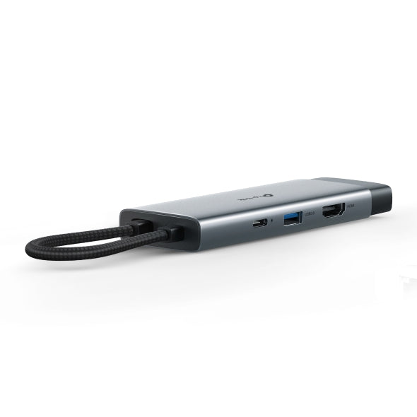 Adaptador Hub 6 En 1, 1 Puerto Usb-c Entrada, 1 Puerto Hdmi 4k, 1 Puerto Ethernet Gigabit, 1 Puerto Usb-c Y 2 Puertos Usb-a