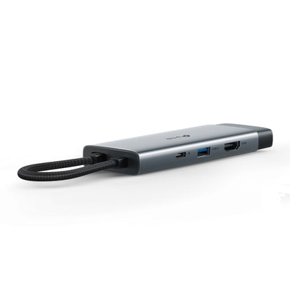 Adaptador Hub 6 En 1, 1 Puerto Usb-c Entrada, 1 Puerto Hdmi 4k, 1 Puerto Ethernet Gigabit, 1 Puerto Usb-c Y 2 Puertos Usb-a