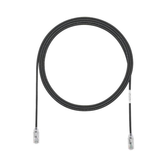 Cable de Parcheo TX6, UTP Cat6, Diámetro Reducido (28AWG), Color Negro, 10ft