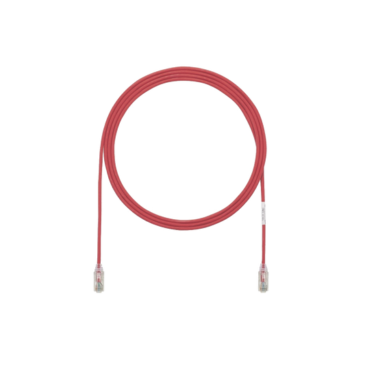 Cable de Parcheo TX6, UTP Cat6, Diámetro Reducido (28AWG), Color Rojo, 10ft