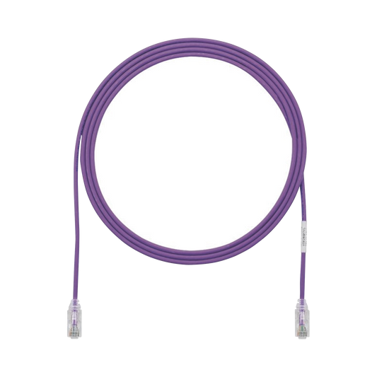 Cable de Parcheo TX6, UTP Cat6, Diámetro Reducido (28AWG), Color Violeta, 15ft