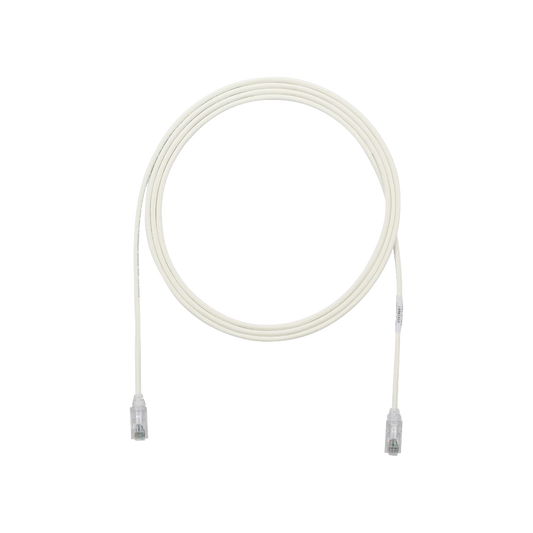Cable de Parcheo TX6, UTP Cat6, Diámetro Reducido (28AWG), Color Blanco Mate, 17 ft