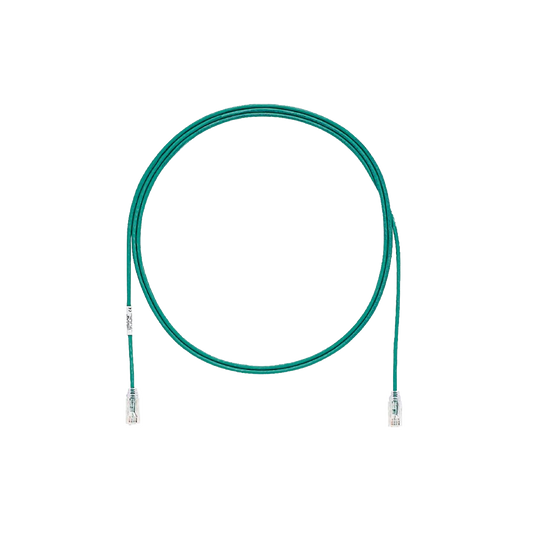 Cable de Parcheo TX6, UTP Cat6, Diámetro Reducido (28AWG), Color Verde, 1ft