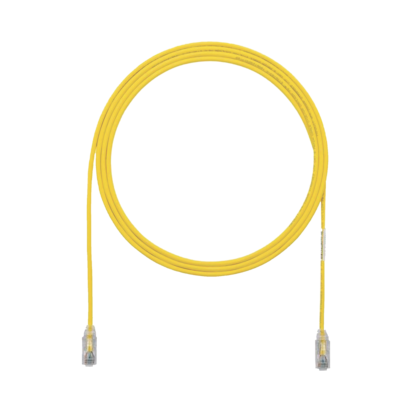 Cable de Parcheo TX6, UTP Cat6, Diámetro Reducido (28AWG), Color Amarillo, 1ft