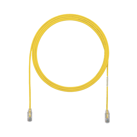 Cable de Parcheo TX6, UTP Cat6, Diámetro Reducido (28AWG), Color Amarillo, 1ft