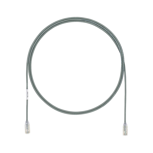 Cable de Parcheo TX6, UTP Cat6, Diámetro Reducido (28AWG), Color Gris, 3ft