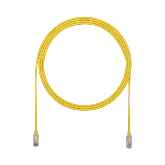 Cable de Parcheo TX6, UTP Cat6, Diámetro Reducido (28AWG), Color Amarillo, 5ft