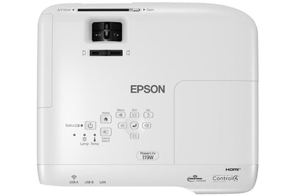 Videoproyector Epson Powerlite 119w, 3lcd, Wxga, 4000 Lumenes, Hdmi, Red, (wifi Opcional)