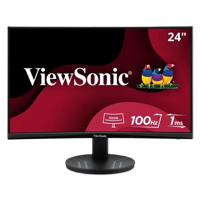 Monitor Led Viewsonic Curvo 24 Pulgadas / Full Hd 1920x1080p / Hdmi / Display Port/ Panel Mva/ Curvo 1500r / 100 Hz / 1 Ms /bocinas Integradas/ 3 AÑos De Garantia