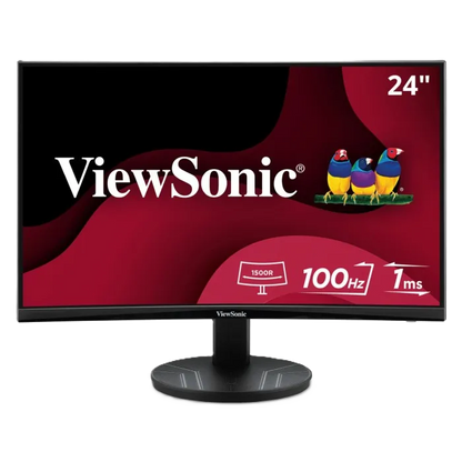 Monitor Led Viewsonic Curvo 24 Pulgadas / Full Hd 1920x1080p / Hdmi / Display Port/ Panel Mva/ Curvo 1500r / 100 Hz / 1 Ms /bocinas Integradas/ 3 AÑos De Garantia