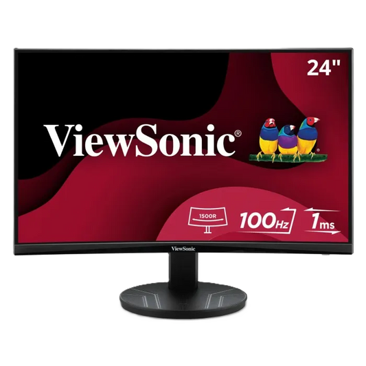 Monitor Led Viewsonic Curvo 24 Pulgadas / Full Hd 1920x1080p / Hdmi / Display Port/ Panel Mva/ Curvo 1500r / 100 Hz / 1 Ms /bocinas Integradas/ 3 AÑos De Garantia