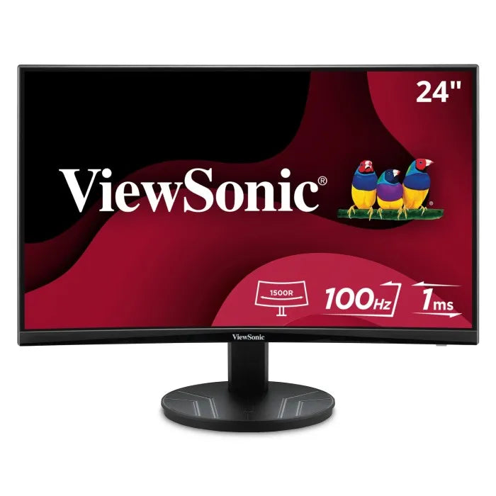 Monitor Led Viewsonic Curvo 24 Pulgadas / Full Hd 1920x1080p / Hdmi / Display Port/ Panel Mva/ Curvo 1500r / 100 Hz / 1 Ms /bocinas Integradas/ 3 AÑos De Garantia