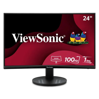 Monitor Led Viewsonic Curvo 24 Pulgadas / Full Hd 1920x1080p / Hdmi / Display Port/ Panel Mva/ Curvo 1500r / 100 Hz / 1 Ms /bocinas Integradas/ 3 AÑos De Garantia