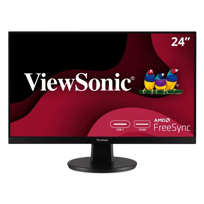 Monitor Mva Viewsonic Va2447-mh/ 24 Pulgadas/ Full Hd / 1920 X 1080 / 100 Hz Actualizacion /bocinas Integradas/ Vga / Hdmi / Vesa / 3 AÑos De Garantia