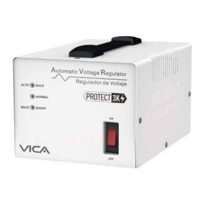 Regulador Automatico De Voltaje Vica Protect 3k 3000va / 1800w, 4 Tomas Nema 5-15r Reguladas Y Con Supresor De Picos, 3 AÑos De Garantia