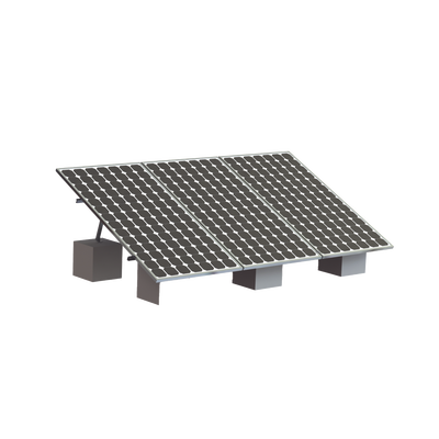 Montaje Para 3 Panel Solar, Riel "8" De 4050mm Para Módulos Con Espesor De 35mm, Velocidad De Viento Máx. 136km/h (20° A 45°)