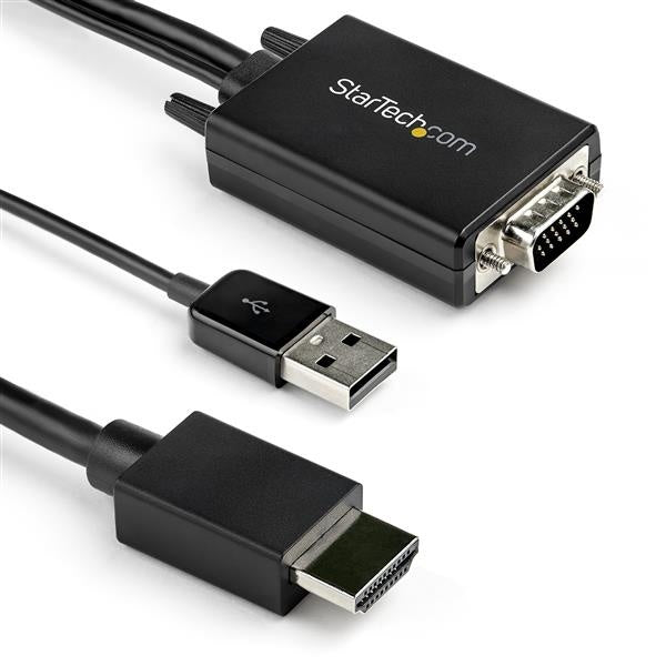 Cable Adaptador De Vga A Hdmi De 2m Con Audio - 1920 X 1080 - Convertidor Activo Vga A Hdmi - Macho A Macho - Startech.com Mod. Vga2hdmm2m