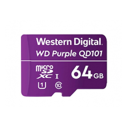 Memoria Wd Purple Sc Qd101 Micro Sdxc 64gb Videovigilancia 24/7 Clase 10 U1 Lect 50mb/s Esc 40mb/s Wdd064g1p0c