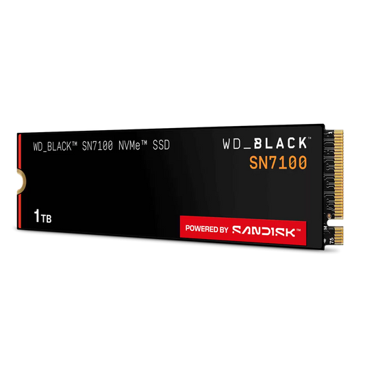 Unidad De Estado Solido Ssd Interno Wd Black Sn7100 1tb M.2 2280 Nvme Pcie Gen4 Lect.7250mb/s Escrit.6900mb/s Wds100t4x0e