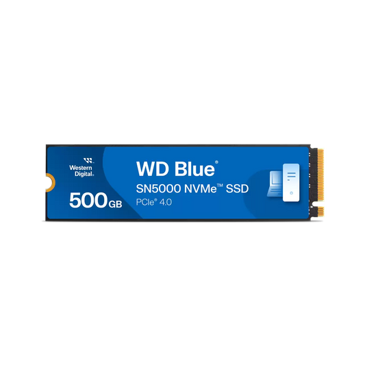Unidad De Estado Solido Ssd Interno Wd Blue Sn5000 500gb M.2 2280 Nvme Pcie Gen4 X4 Lect.5000mbs Escrit.4000mbs Tbw300 Pc Laptop Minipc Wds500g4b0e-00cnz0